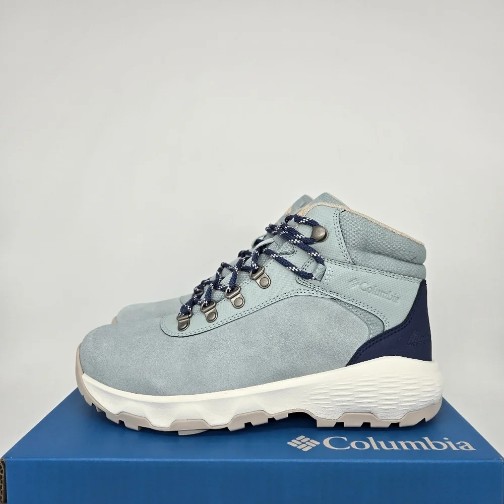 Columbia Women's Newton Wander Hiking Boots Crushed Blue Shoes Size 7.5 New